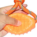 Rubber Rugby Spike Ball Rope Toy For Dog