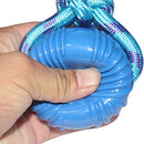 Dog Rubber Paw Print Ball with Nylon Knot Rope Toy for Puppy