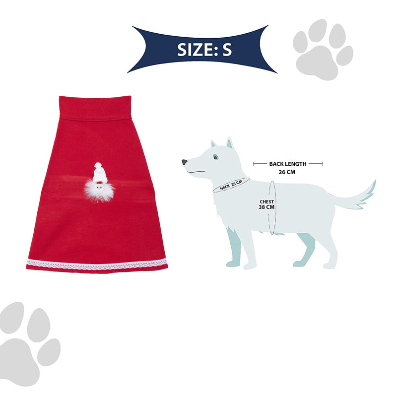 Lulala Pet Dog Cat Xmas Holiday Christmas Mrs Santa Claus Fleece Winter Dress(Red)