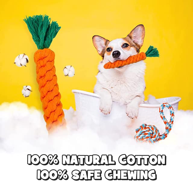 Durable Dog Chew Toy - Rope & Rubber Ball, Non-Toxic, Anxiety Relief