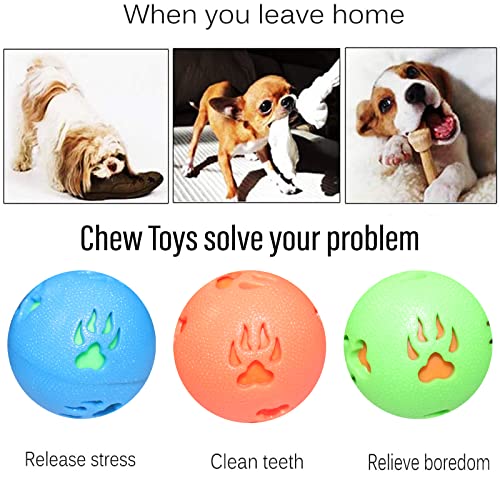 Emily Pets Chew Paw Print Ball For Dog (Orange,Green,Blue)