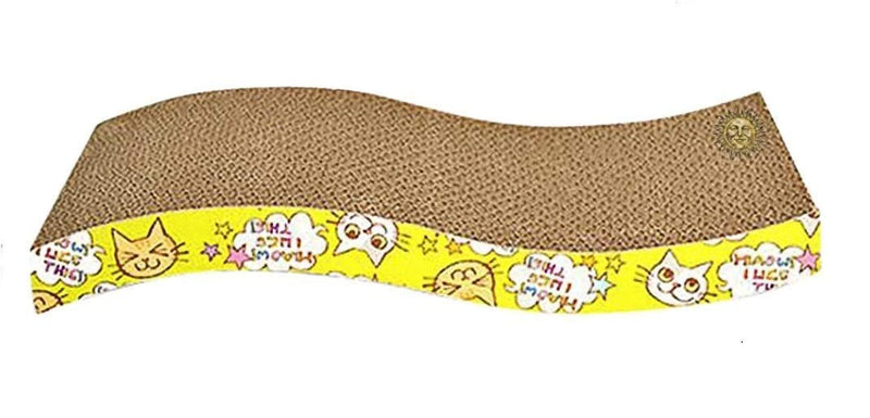 Emily Pets Scratcher Toy for Cats Meow Board with a Curved Wave Design Satisfy Your kitty's Natural Scratching Instinct Made of Environmental Friendly Material