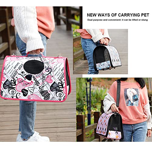 Emily Pets Cat Carrier Breathable cat Printed Sling Hands Outdoor Travelling Bag for Small Puppy (S,M,L)