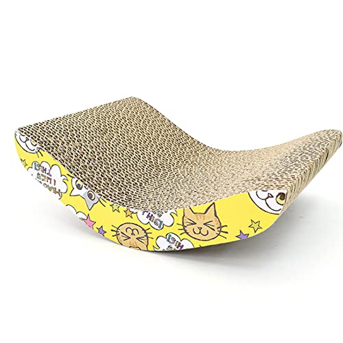 Emily Pets Cats Meow Board with a Curved Wave Design Satisfy Scratcher Toy for Cats(Pattern 7)