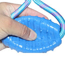 Rubber Rugby Spike Ball Rope Toy For Dog