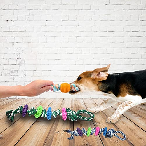 Emily Pets Dog Chew Rope Toys 100% Cotton for Natural Washable For Small Dog(Pink,Blue,Green)