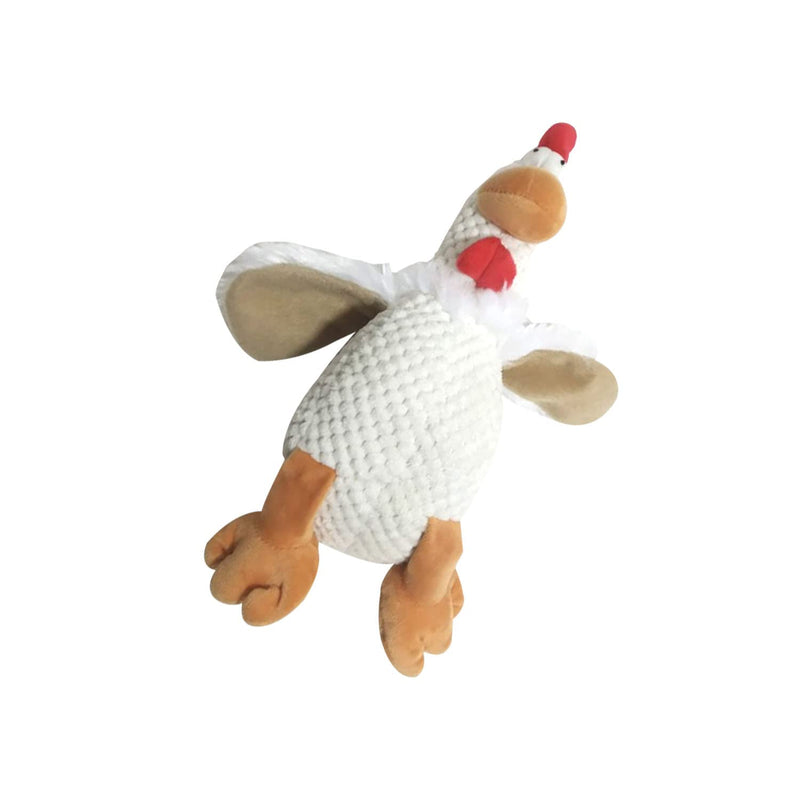 Emily Pets Chicken Shape Checkers Skinny Rooster With Chew Guard Technology Tough Plush Toy For Pets(White)