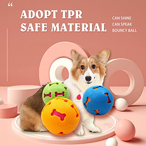 Emily Pets Food Grade TPR Durable Bouncy Teeth Cleaning Fetching Training Pet Toy for Dogs,2.4 Inch(Yellow,Pink,Green,Blue)
