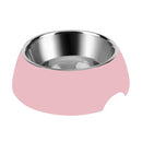 Emily Pets Stainless Steel Removable Anti Slip Bowl For Dog and Cat(Blue,Pink)