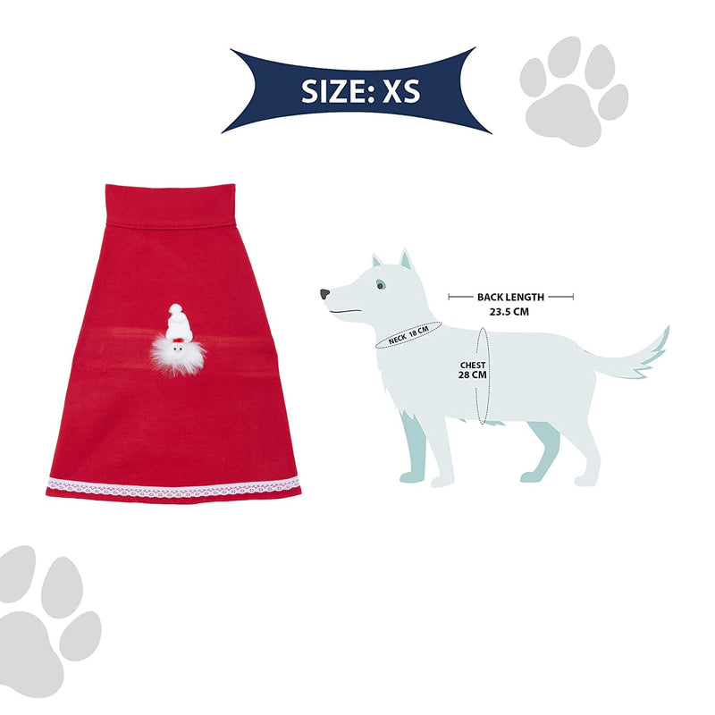 Lulala Pet Dog Cat Xmas Holiday Christmas Mrs Santa Claus Fleece Winter Dress(Red)