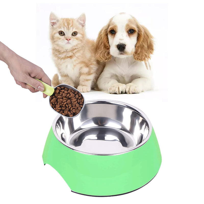 Emily Pets Retro Bowl 100% Melamine Non-Skid Silicone Base Bowl for Dogs Cats (Pista Green,White,Pink,Sky Blue,Black,Grey, S-M-L)