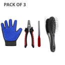 Pet Grooming Kit: Slicker Brush, Pet Nail Clipper, Dog Grooming Glove