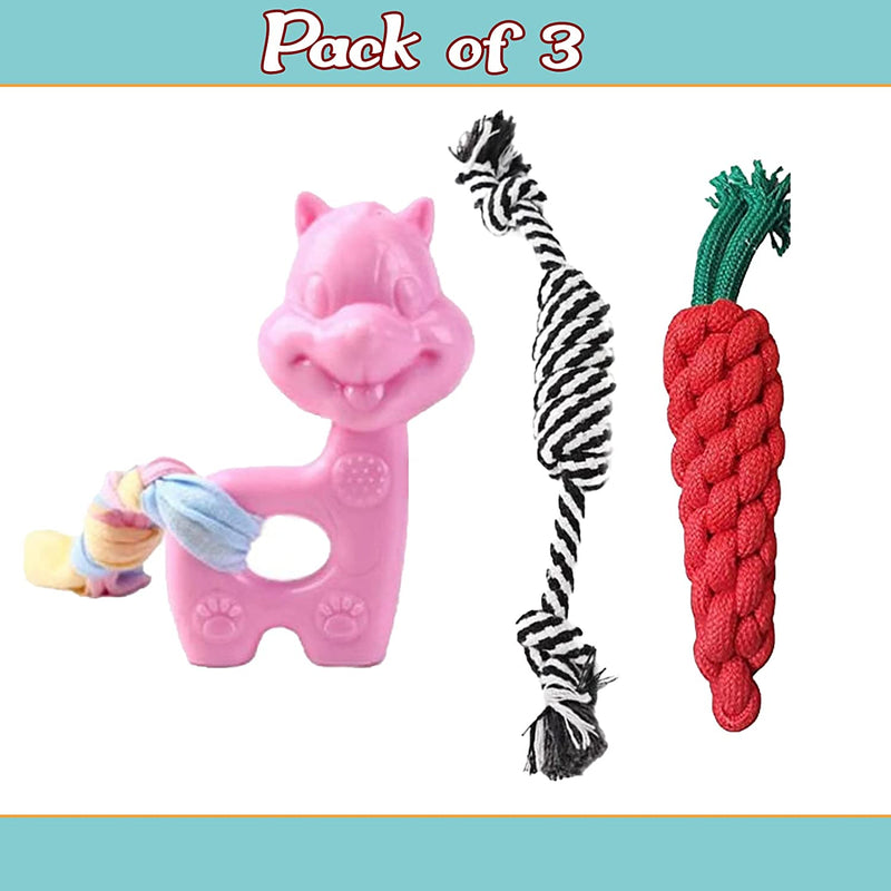 Toy Set For Puppy & Dogs (Color May Vary) Pack of 3
