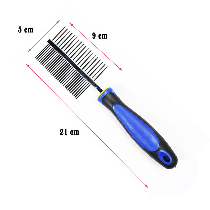 Emily Pets Double-Sided Pet Brush Double The Brushing Groom Power in One Tool(Red,Blue)