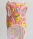 Lulala Cotton Printed Round Shirt for cat, Toy Breed Dog & Puppies Peach