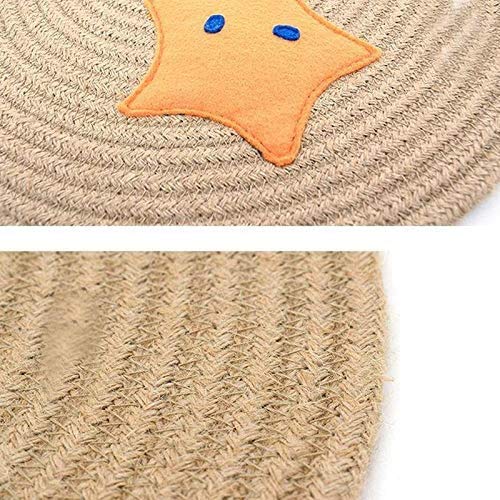 Cat Scratching Mat, Natural Hemp Rope Round Cat Scratch Board