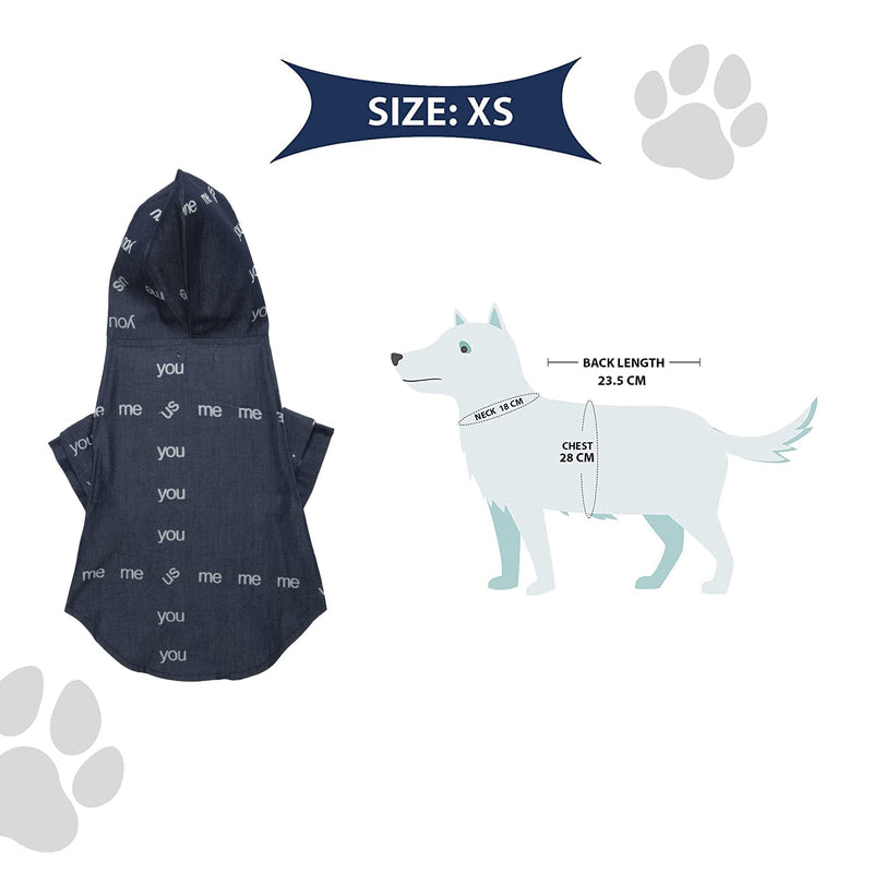 Lulala Cool Hoodie Dog Summer Denim Dress | T-Shirt Tees For Pets (Blue,XS,S,M,L,XL)