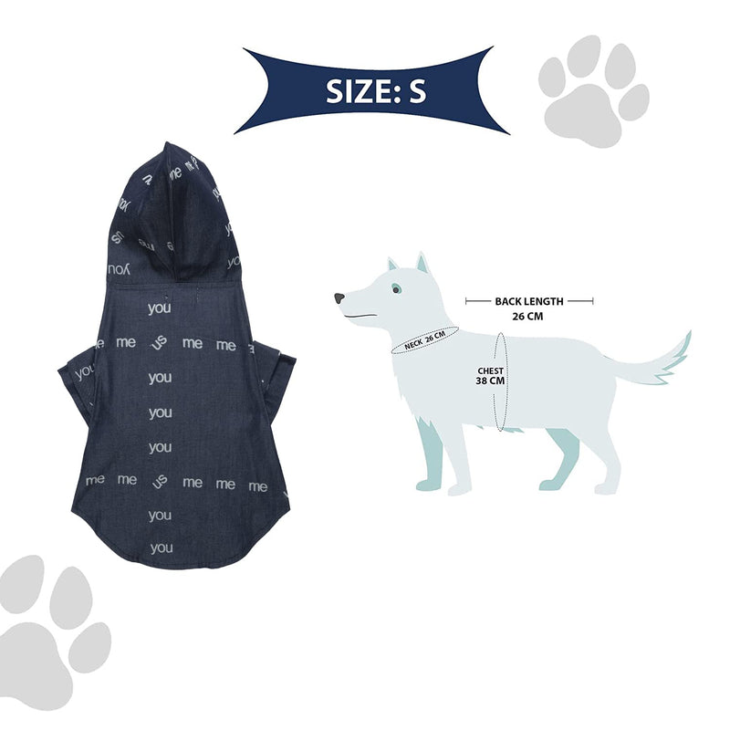 Lulala Cool Hoodie Dog Summer Denim Dress | T-Shirt Tees For Pets (Blue,XS,S,M,L,XL)