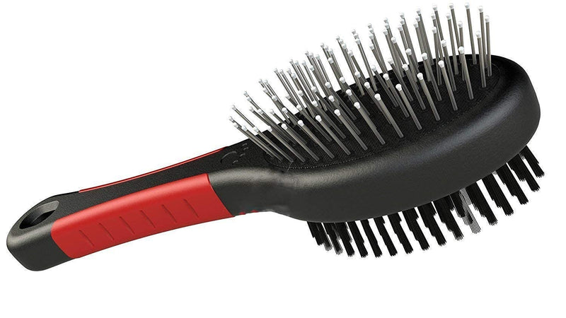 Emily Pets 2 in 1 Pet Brush for Grooming & Massaging Dogs, Cats & Animals (Red)