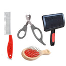 Pet Grooming Kit: Nail Clipper, Dog Brushes And Combs (Pack Of 4)