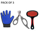 Pet Grooming Kit: Dog Nail Clipper, Comb, & Gloves