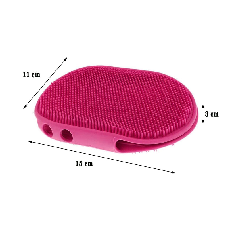 Emily Pets Pet Grooming Pad Double-Sided Bath Massage Brush for Pets (Green,Blue,Pink,Red,) 1 Piece