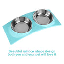 Premium Stainless Double Dog Bowls Ideal for Small Pets