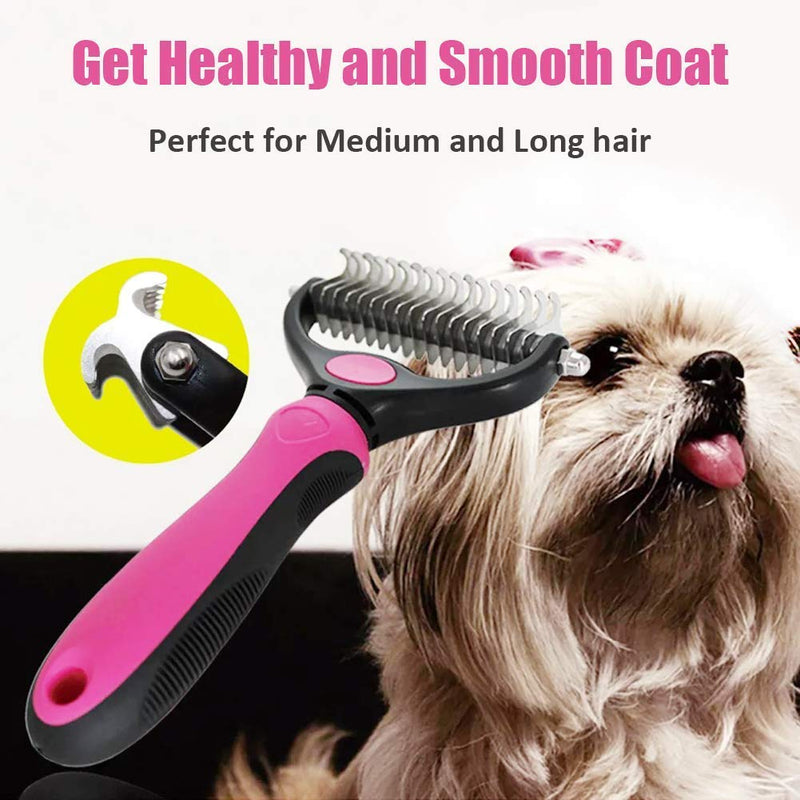 Emily Pets Pets Grooming Tools (Pink Black, Large) (Large, Pink)
