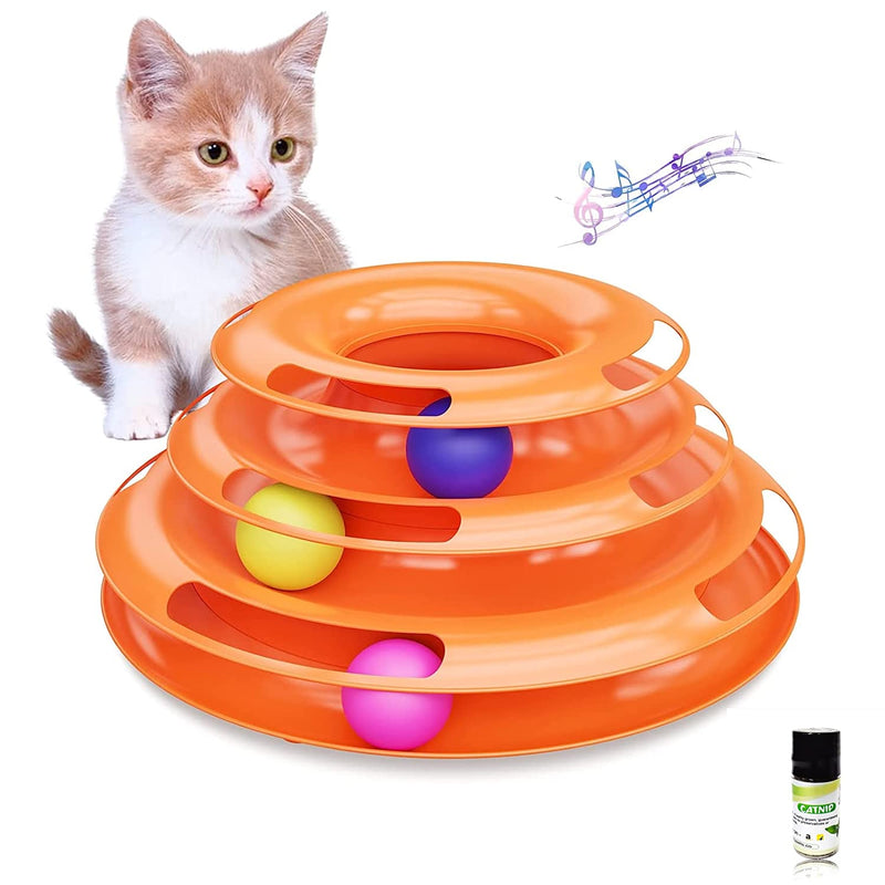 Emily Pets Interactive Tower of Tracks Stacked Play Station Cat Toy with Balls