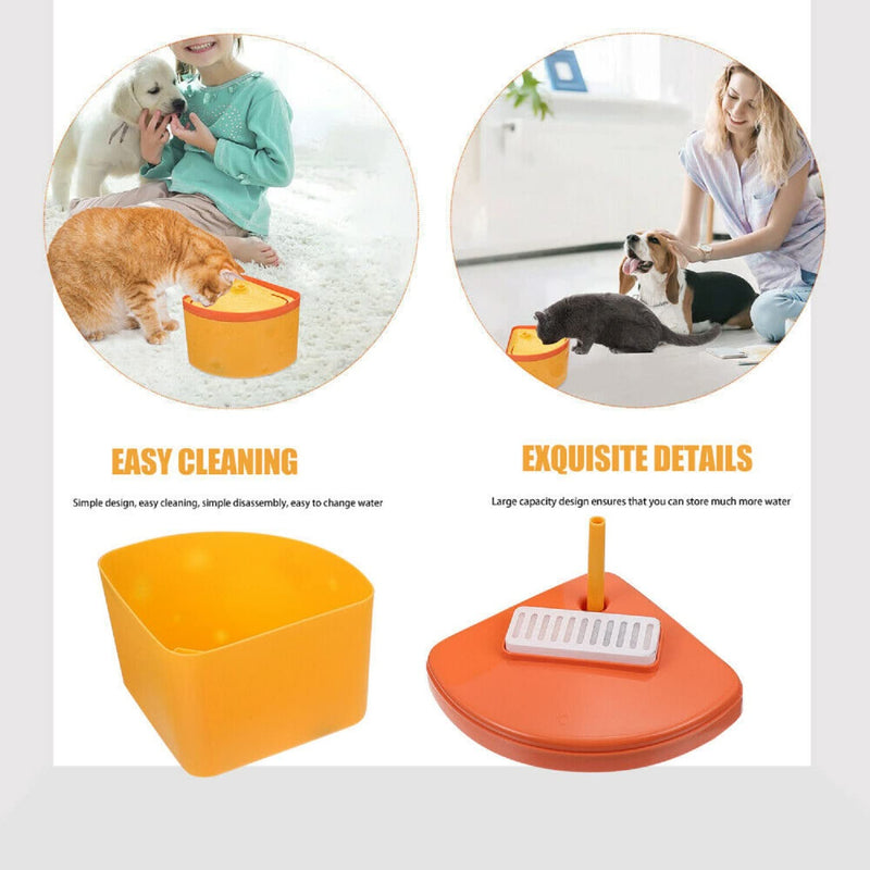 Emily Pets Practical Automatic Cycle Water Dispenser for Cat Dog (Yellow, Orange)