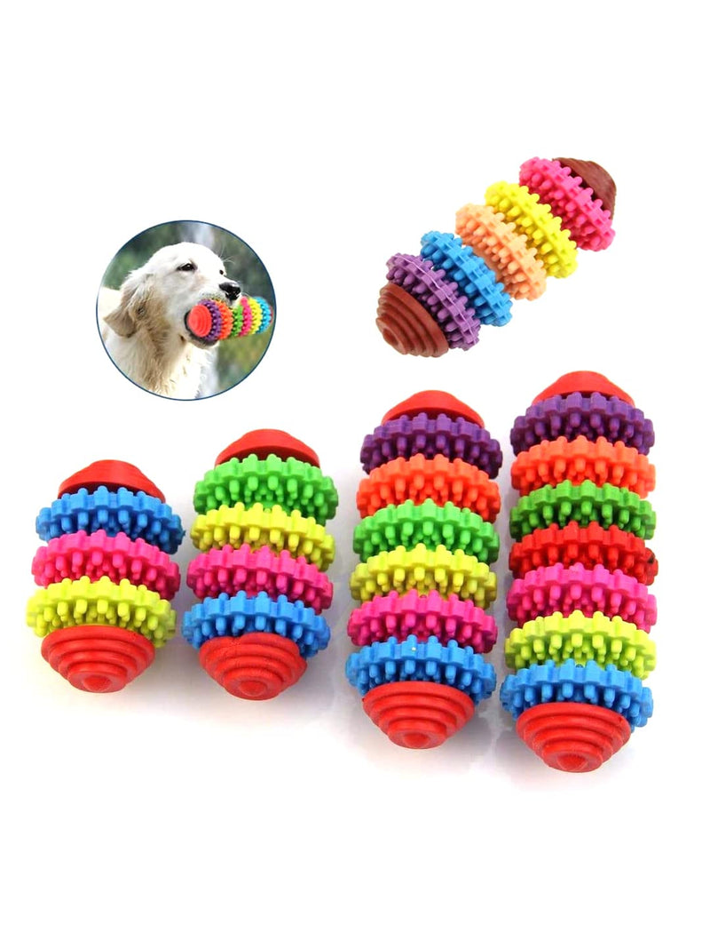 Emily Pets Teeth Cleaning Dog Toys Interactive Toys Treat Dispensing Toy Rugby Ball Toy (Multicolor, Pack of 1)