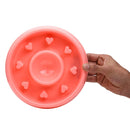 Heart Design Slow Feeder Bowl for Small and Medium Dogs/Cats