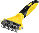 Dog Grooming Dematting Rake Comb with Double-Sided Teeth Blades