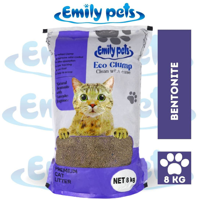 Emily Pets Fresh Lavender Scented Bentonite Cat Litter 8 kg (Made in India)