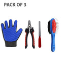 Pet Grooming Kit: Slicker Brush, Pet Nail Clipper, Dog Grooming Glove