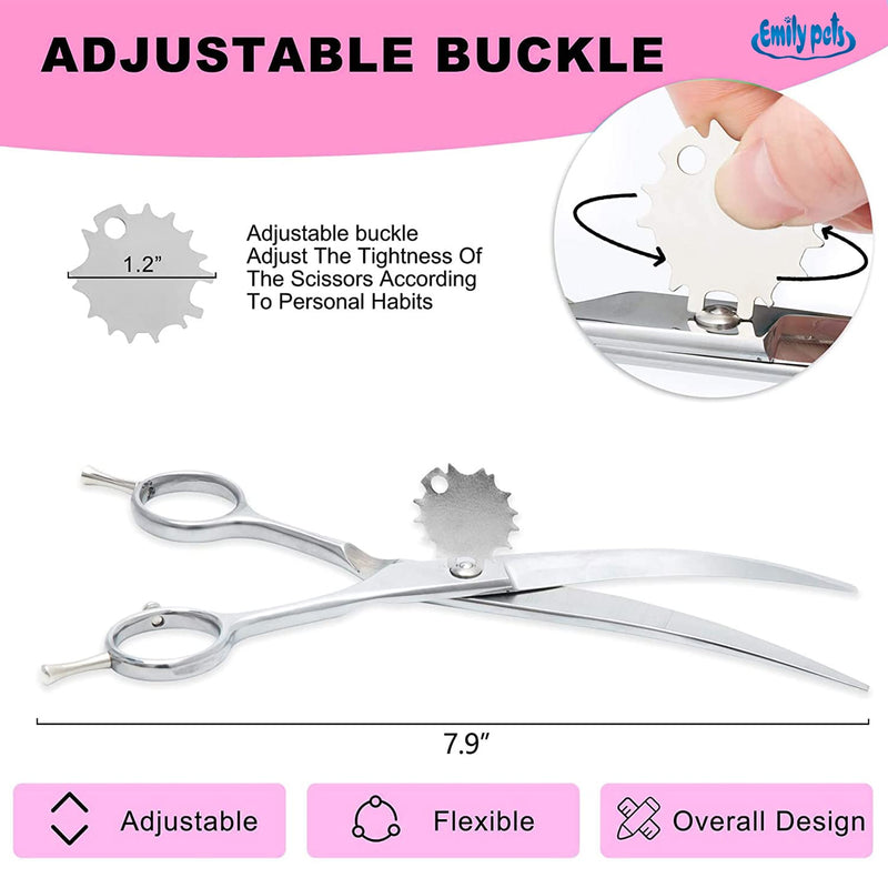 Emily Pets Dog Grooming Scissors Kit Pet Hair Tools (Silver) (Free)
