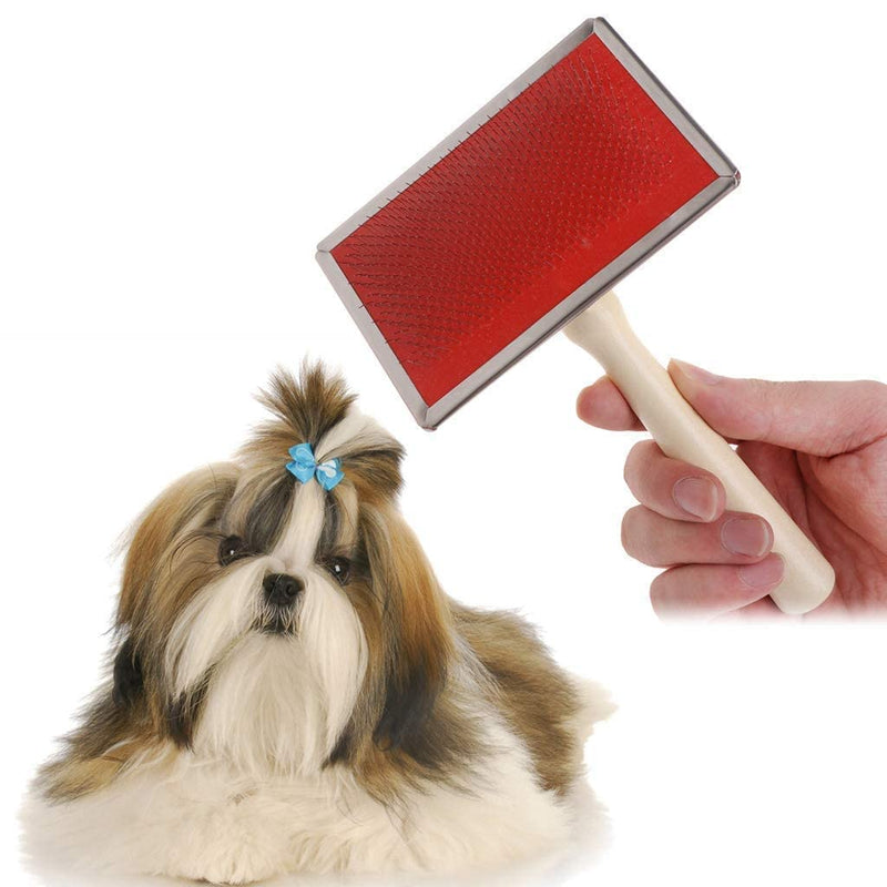 Emily Pets Pet Comb,Pet Grooming Slicker Brush Shedding (Color: Red, Medium,Small)