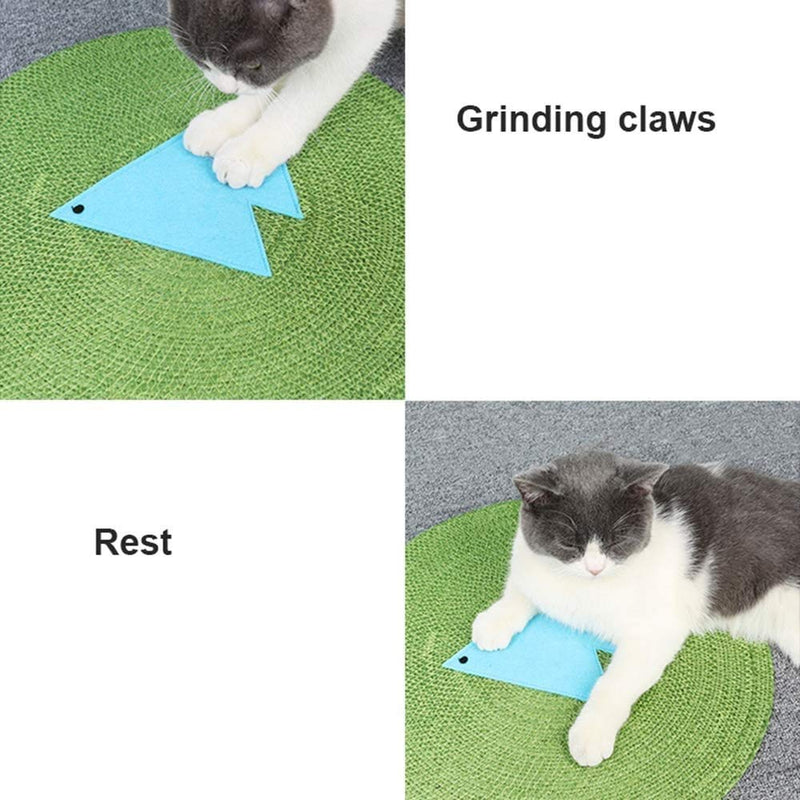 Cat Scratching Carpet with Cat Toy, Natural Sisal Cat Mat Non-Slip Cat Scratching