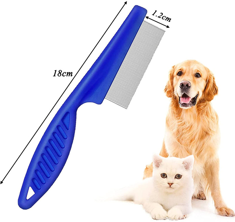 Stainless Steel Fine Tooth Flea Lice Tear Stain Remover Comb-18 CM (Violet)