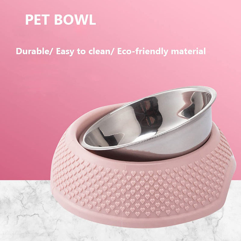 Emily Pets Dog Bowl with Stand Pet Stainless Steel Single Dining Round Dog Feeder(Green,Pink,Sky Blue -19*12*7 cm)