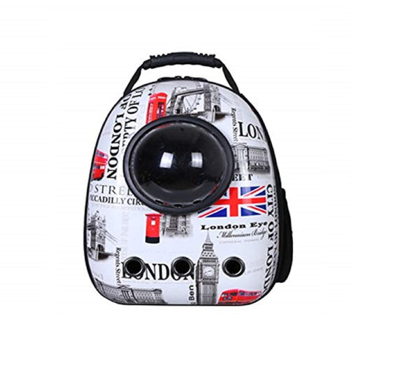 Emily Pets UK Flag City Print Cat Backpack Carrier Clear For Pets