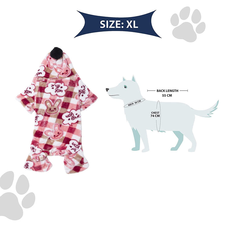 Lulala Soft Pet Hoodie Costume Dress Warm Pet Pajamas Clothes For Pets (Pink,Blue) XS,S,M,L,XL