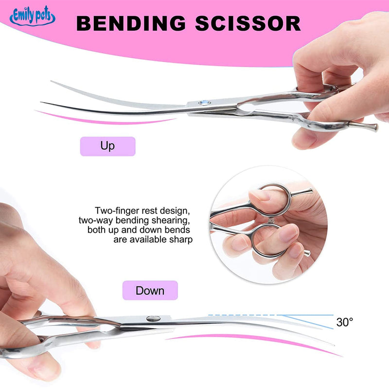 Grooming Scissors Kit Pet Hair Tools (Silver)(Free)