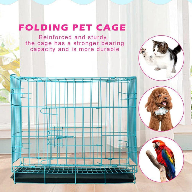 Emily Pets Pet Folding Cage Medium Pet Cage Suitable for Dog Cat Rabbit Indoor Ourdoor 18 INCH,24 INCH,30 INCH,36 INCH (Blue)