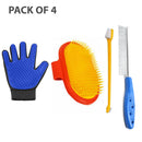 Grooming Kit Pet Grooming Brush Pet Comb Pet Grooming Glove(Pack of 4)