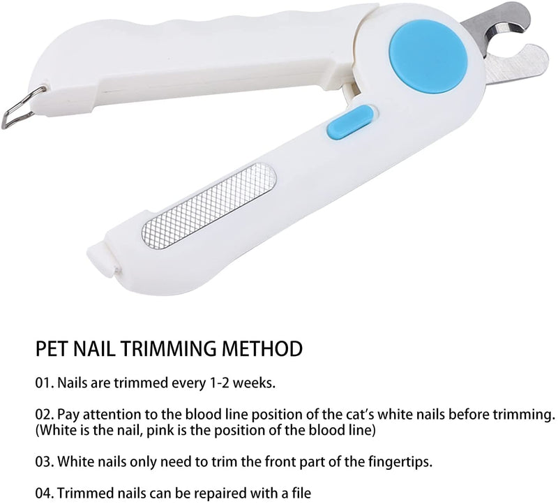 Cat Nail Trimmer, Dog Nail Clipper LED Lights for Pets Nail (Blue,Green)