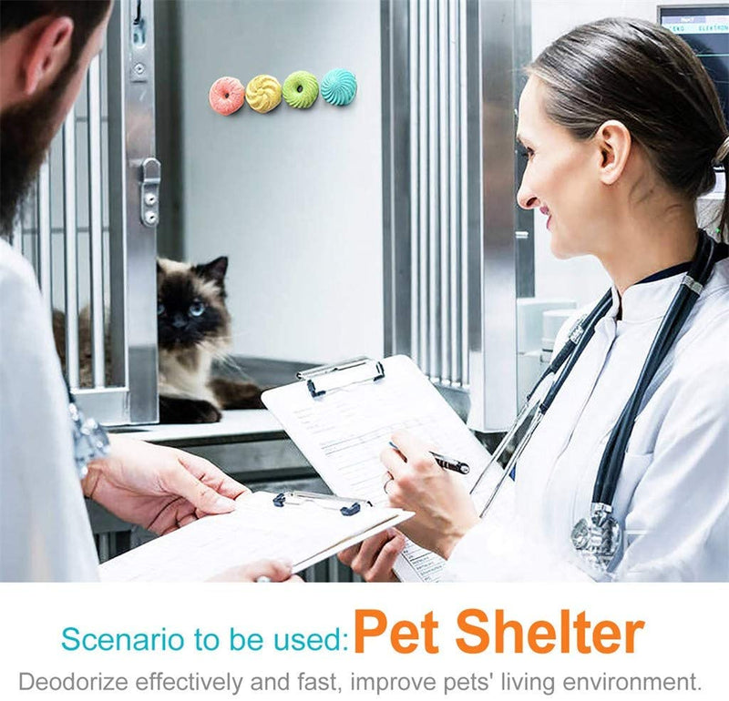 4Pcs Round Shape Cat Nest-Solid Air Freshener Pet Odor Absorbing Dog Rabbit Cage
