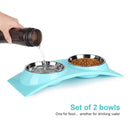 Premium Stainless Double Dog Bowls Ideal for Small Pets