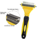 Dog Grooming Dematting Rake Comb with Double-Sided Teeth Blades