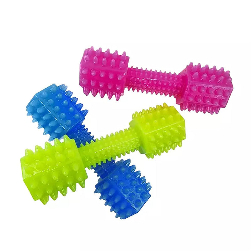 Emily Pets Dumbbell Shaped Flamingo Puppy Teething Chew Toys for Small Dog(Green,Pink)